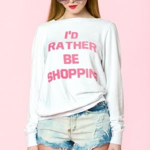 Wildfox 'I'd Rather Be Shopping' Jumper Mint sz.M